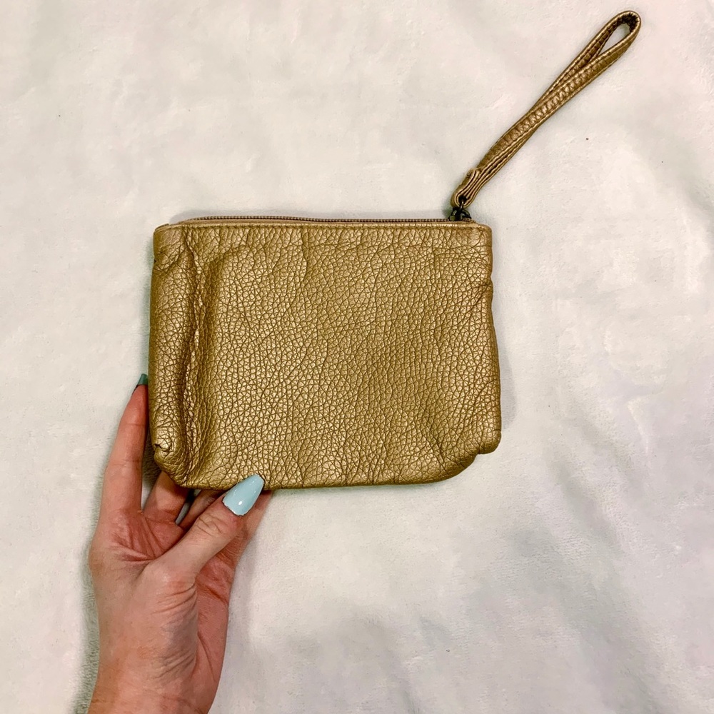 Small gold tote bag